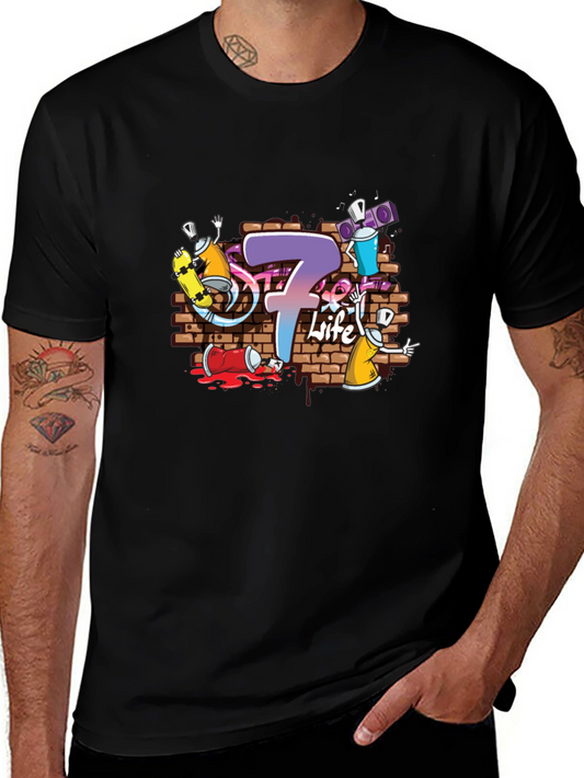 Graffiti 7 Life Black T-Shirt