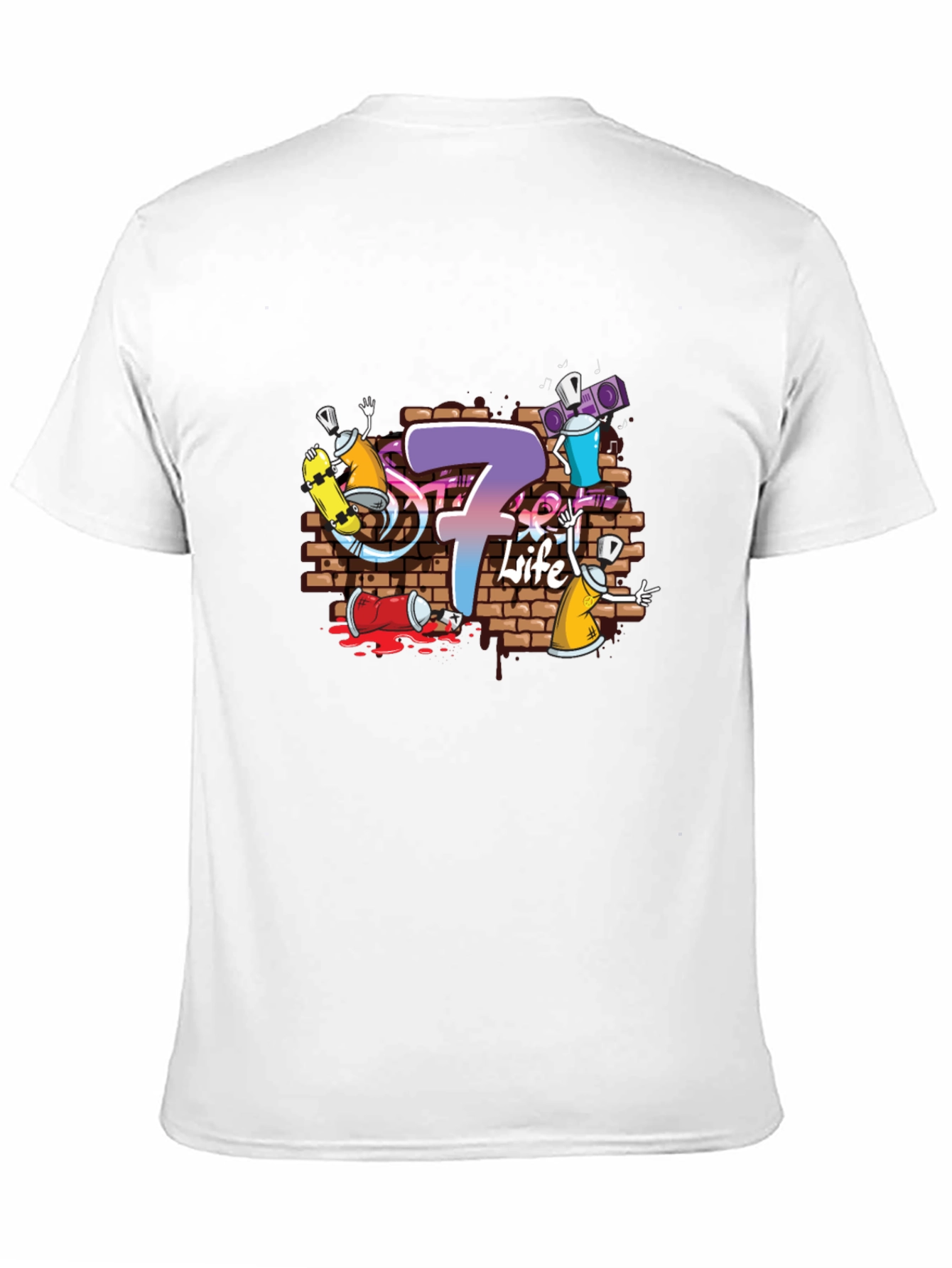 Graffiti 7 Life Black T-Shirt