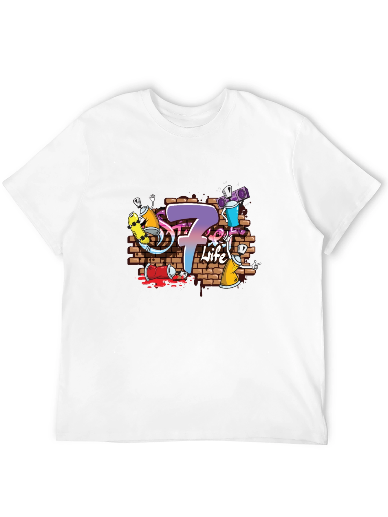 Graffiti 7 Life Black T-Shirt