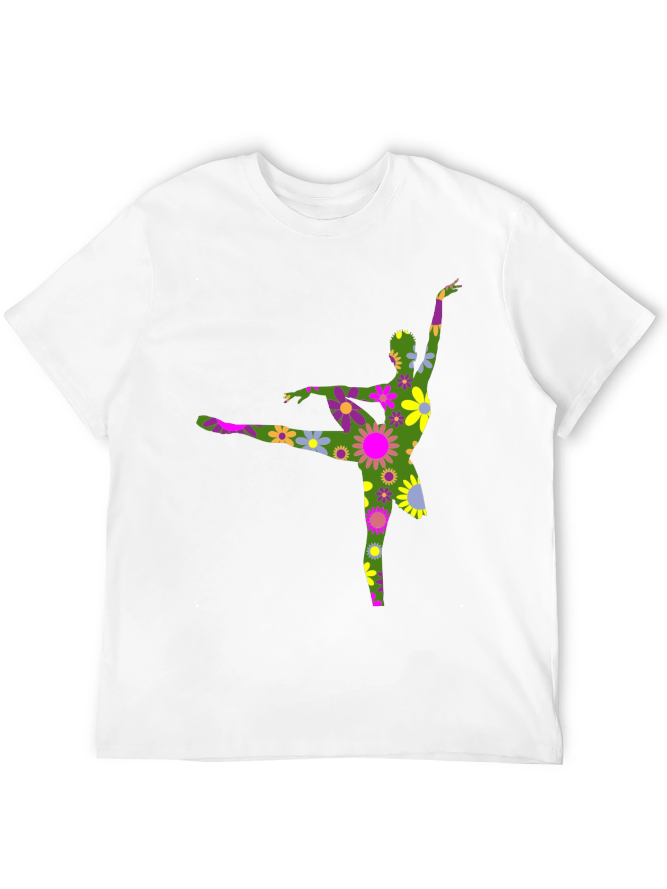 Floral Dancer Graphic Black T-Shirt