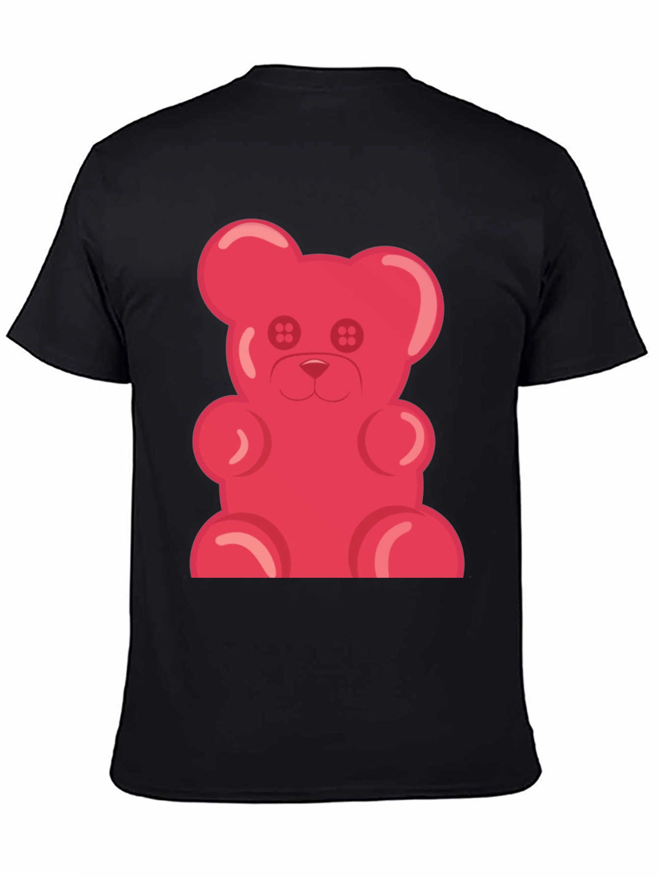 Gummy Bear Graphic Tee - Black Cotton T-Shirt