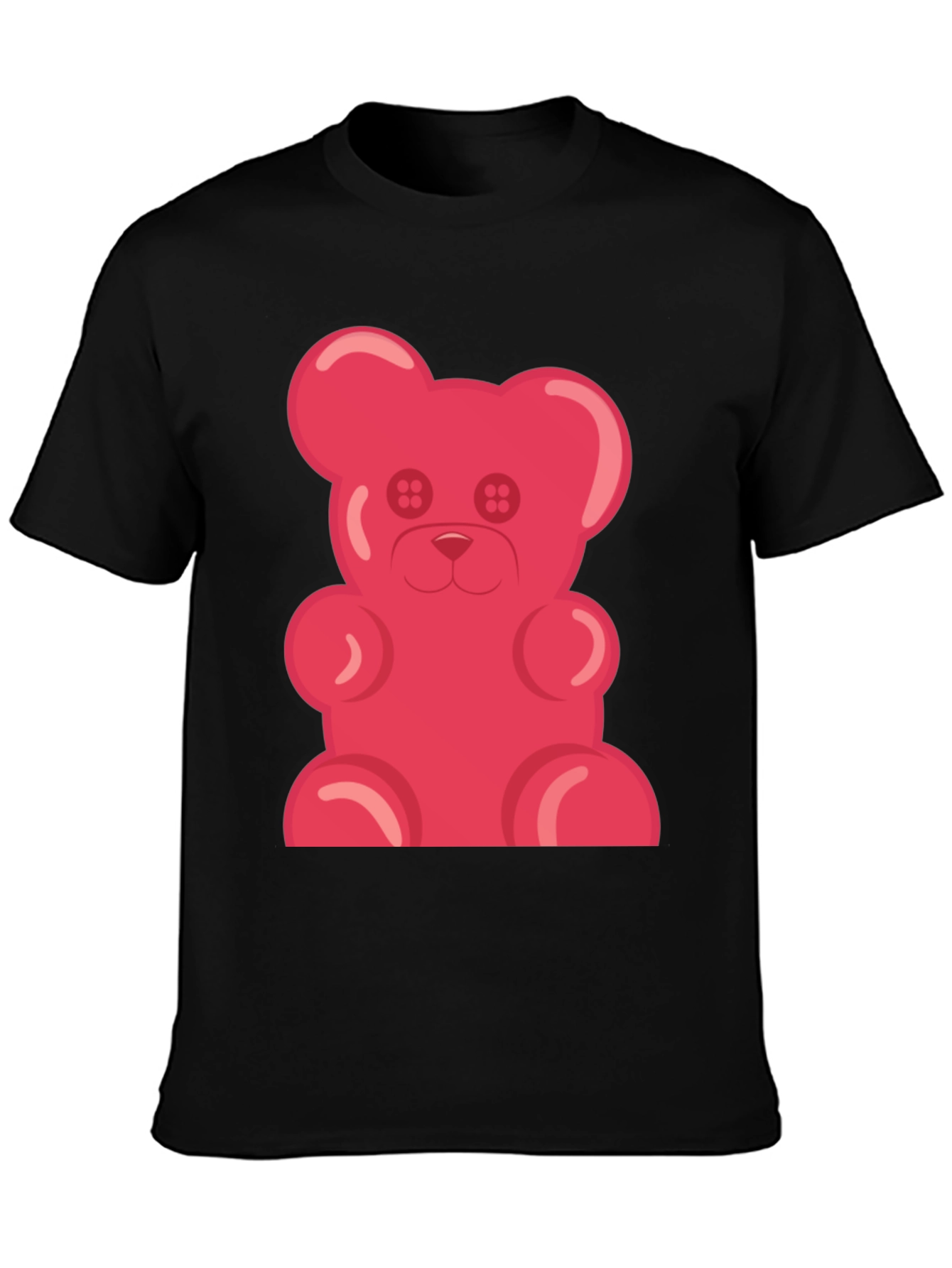 Gummy Bear Graphic Tee - Black Cotton T-Shirt