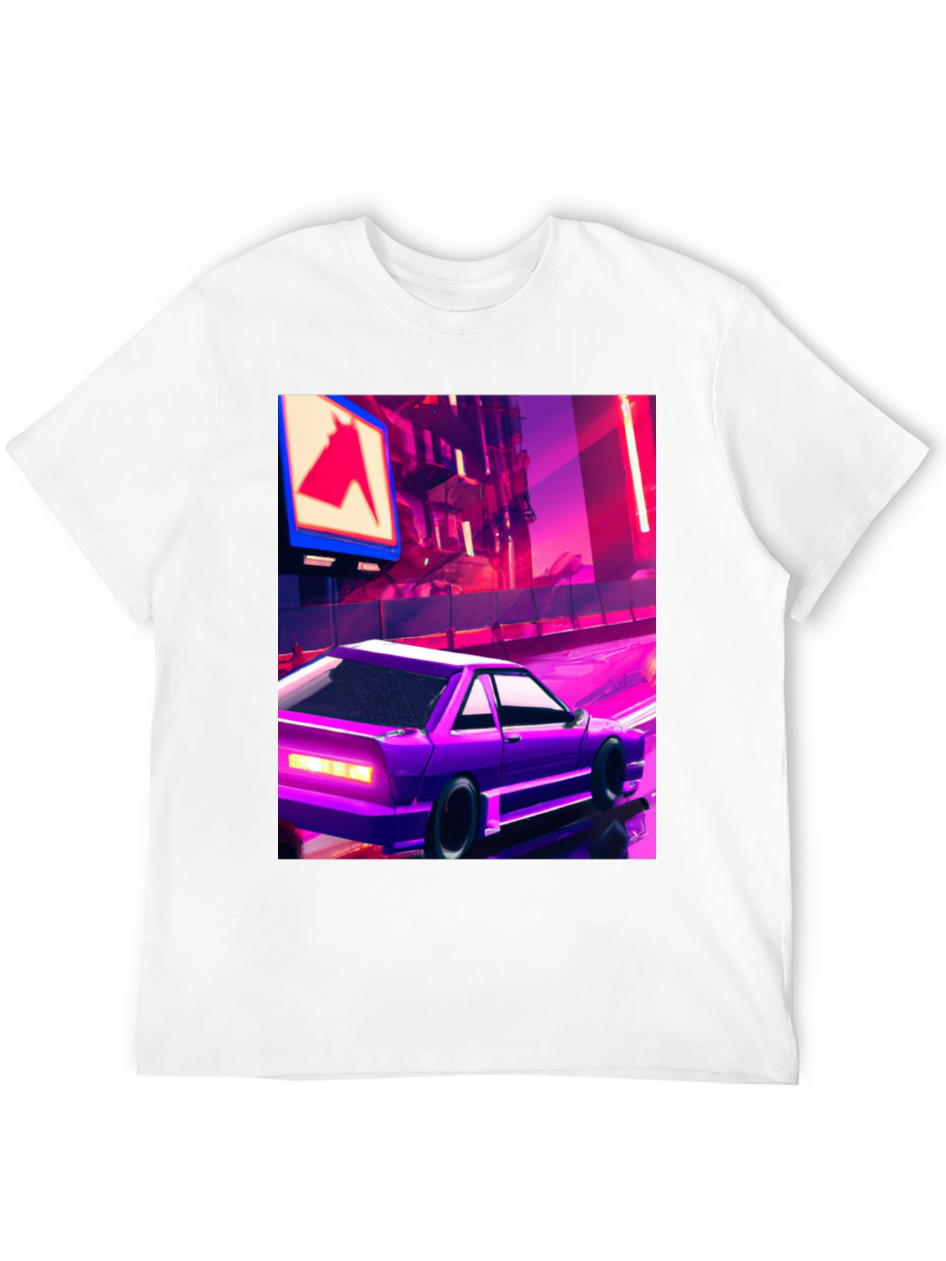 Retro Purple Car Graphic T-Shirt