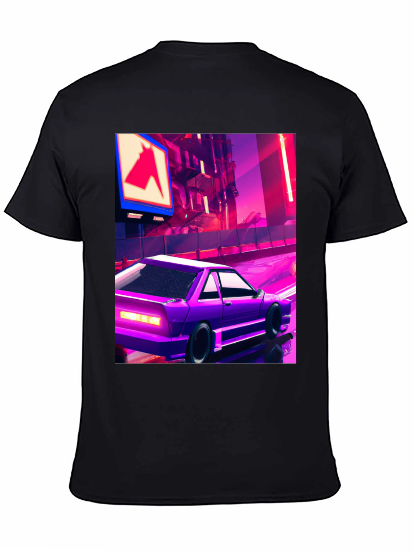 Retro Purple Car Graphic T-Shirt