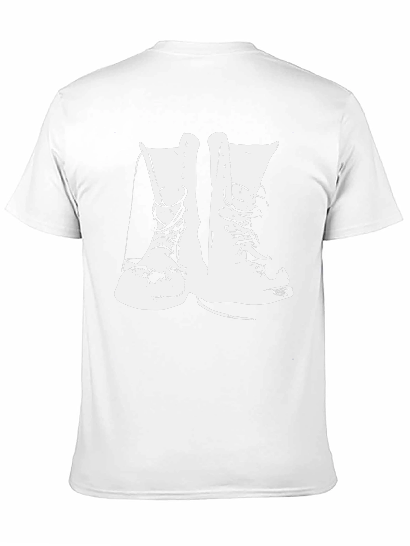 Black T-Shirt with White Boot Graphic