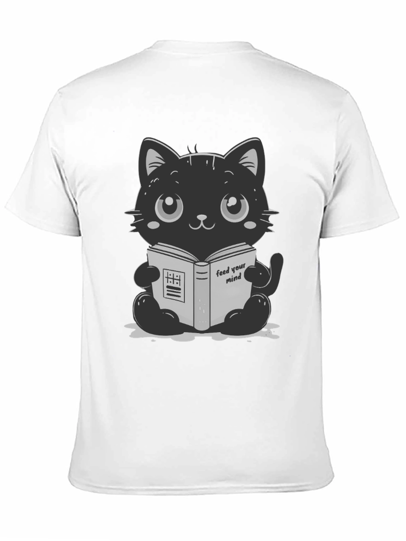 Cute Cartoon Cat Reading Book T-Shirt