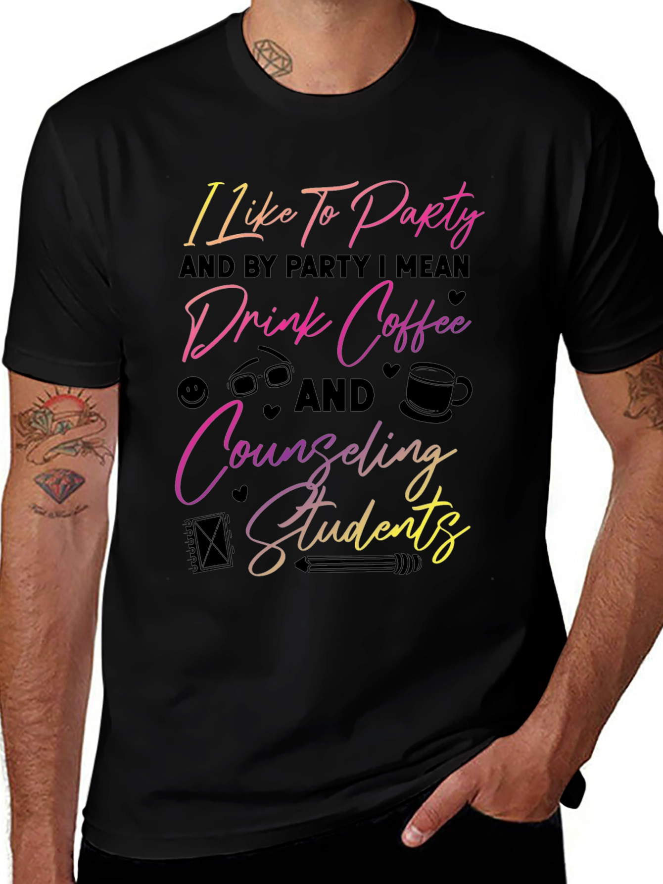 Counseling Students T-Shirt: Party Coffee & Support