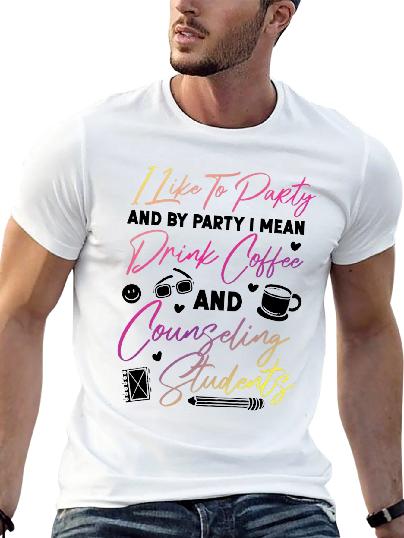 Counseling Students T-Shirt: Party Coffee & Support