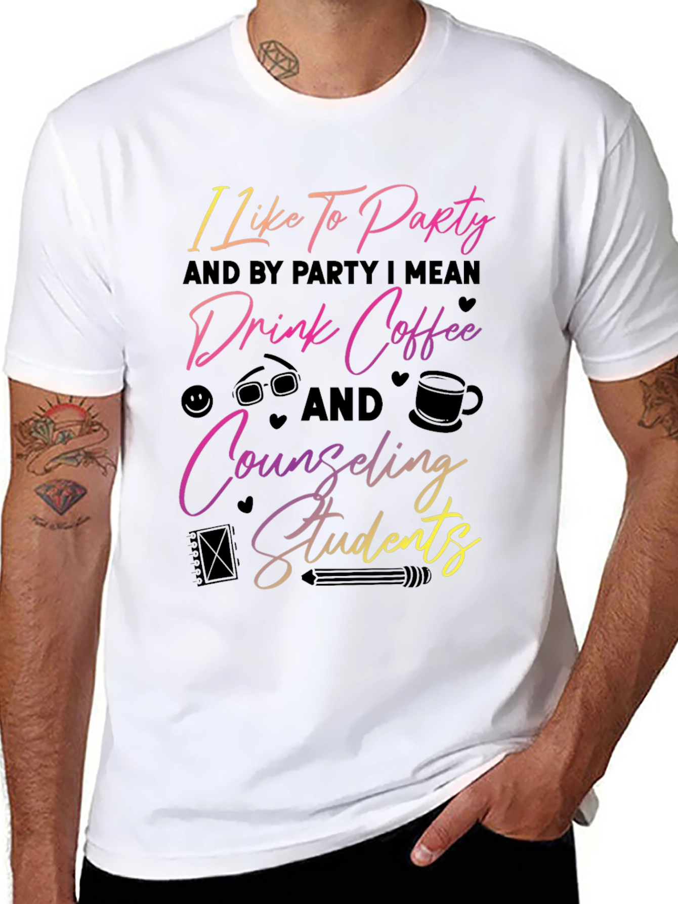 Counseling Students T-Shirt: Party Coffee & Support