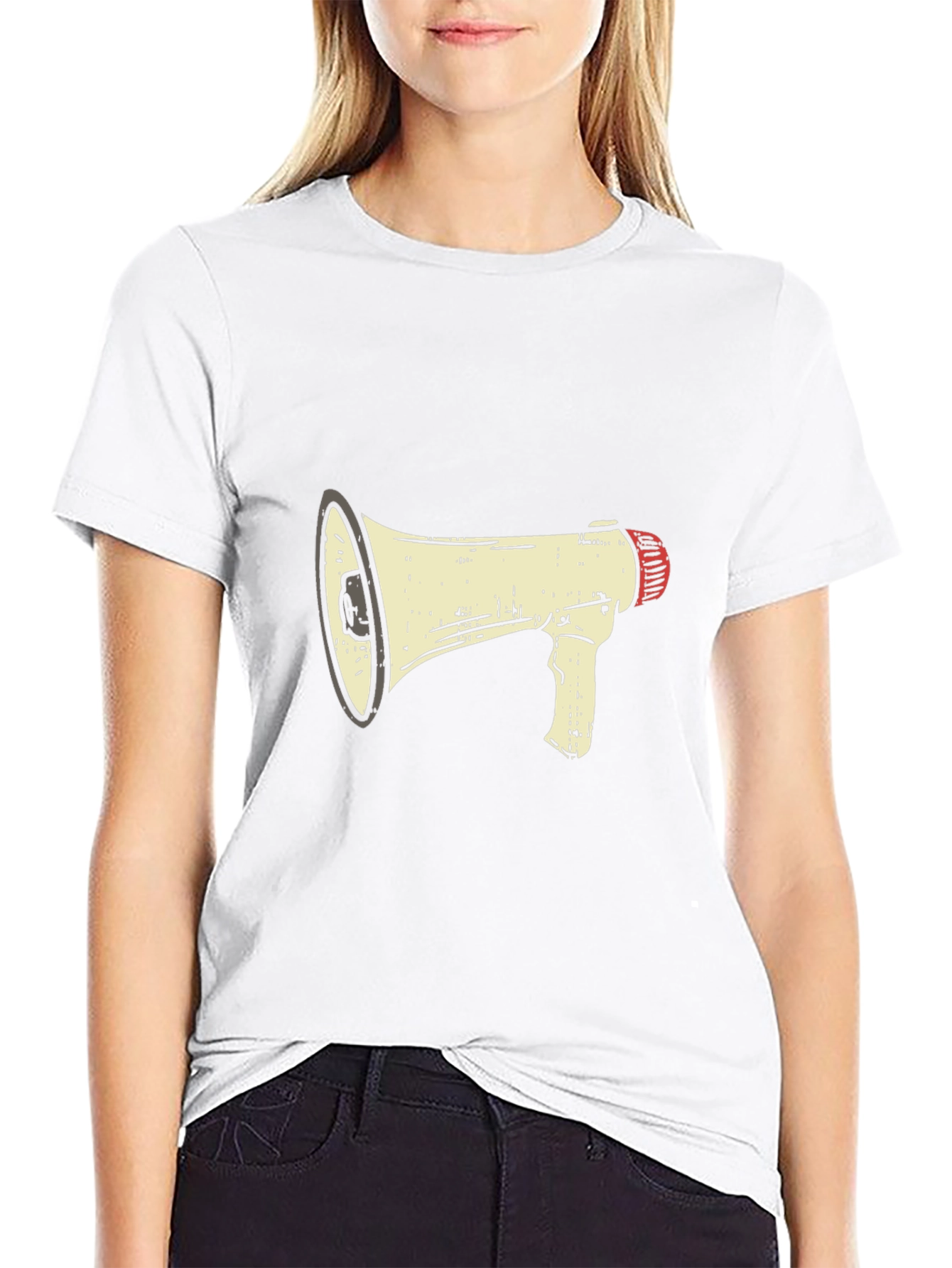Megaphone Graphic Tee - Black Cotton Comfort