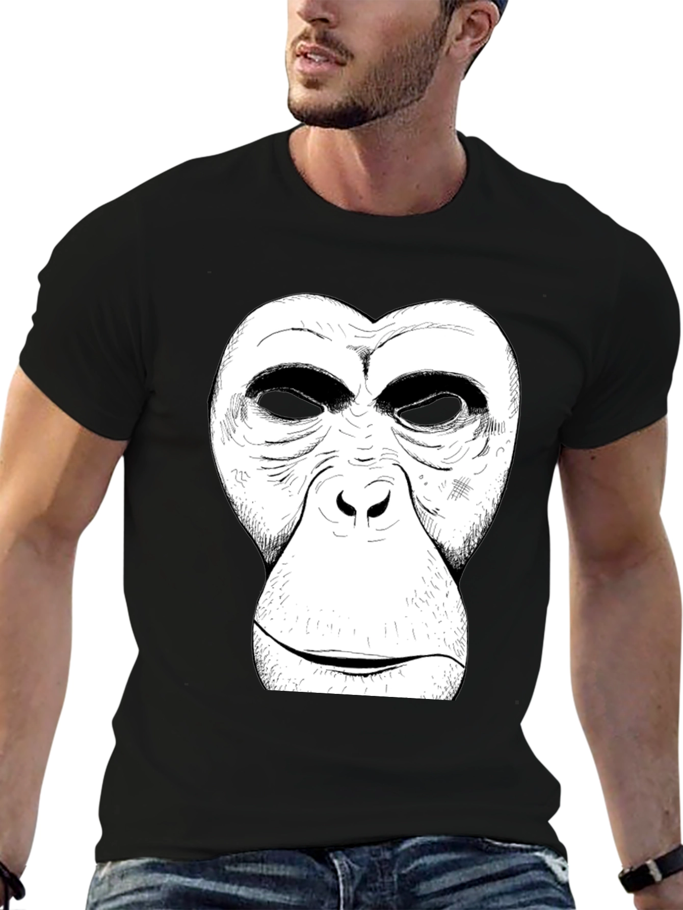Ape Face Graphic T-Shirt - Mens Black Tee