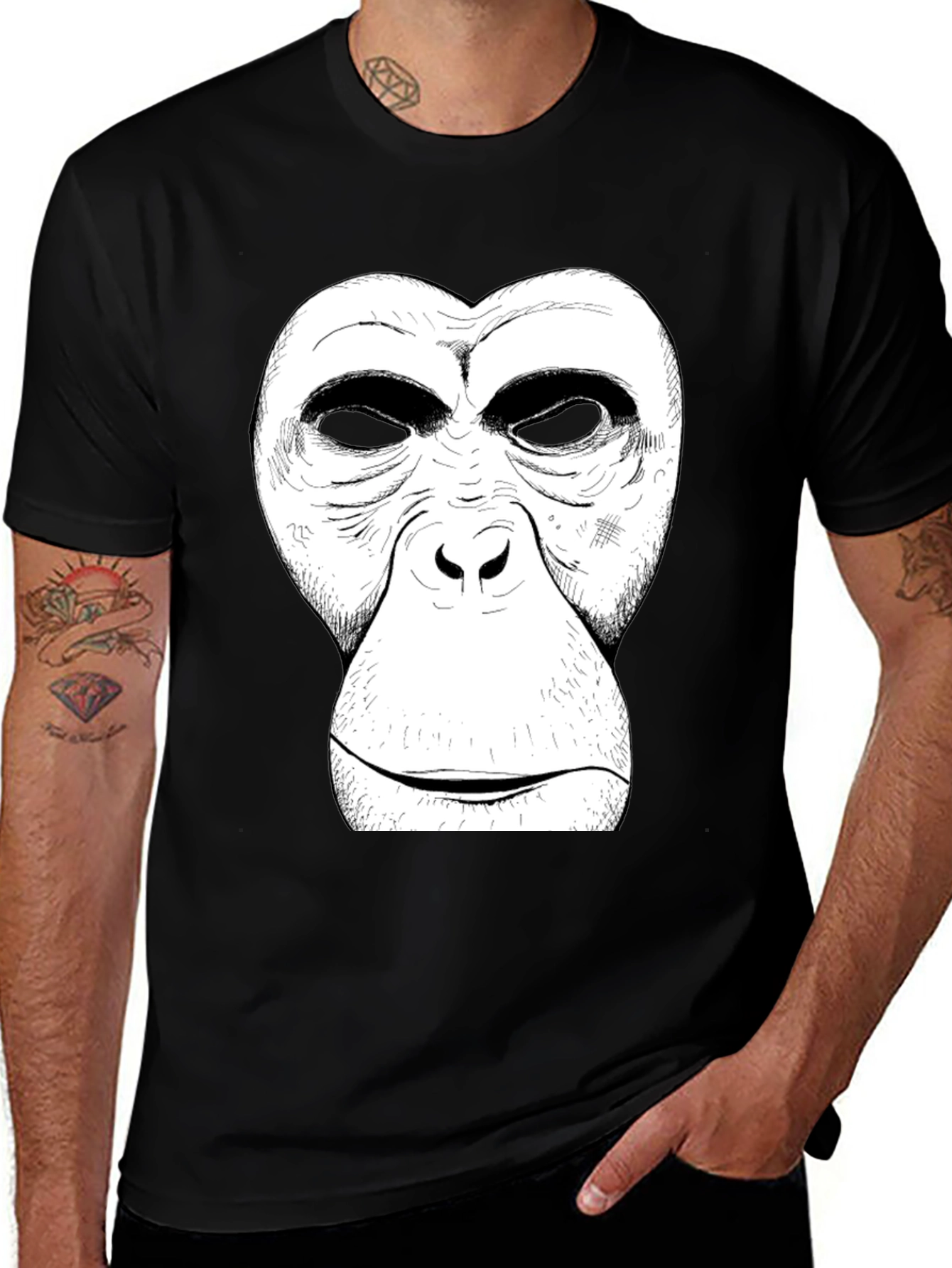 Ape Face Graphic T-Shirt - Mens Black Tee