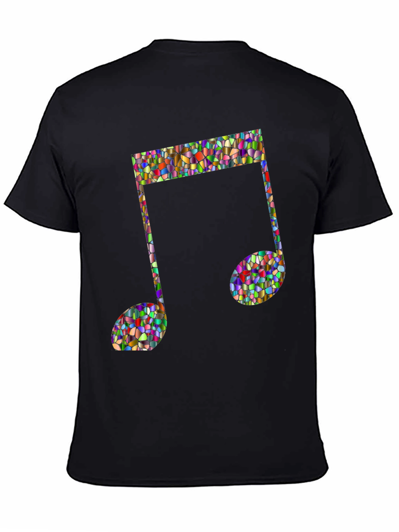 Mosaic Music Note Graphic Tee - Stylish Mens T-Shirt