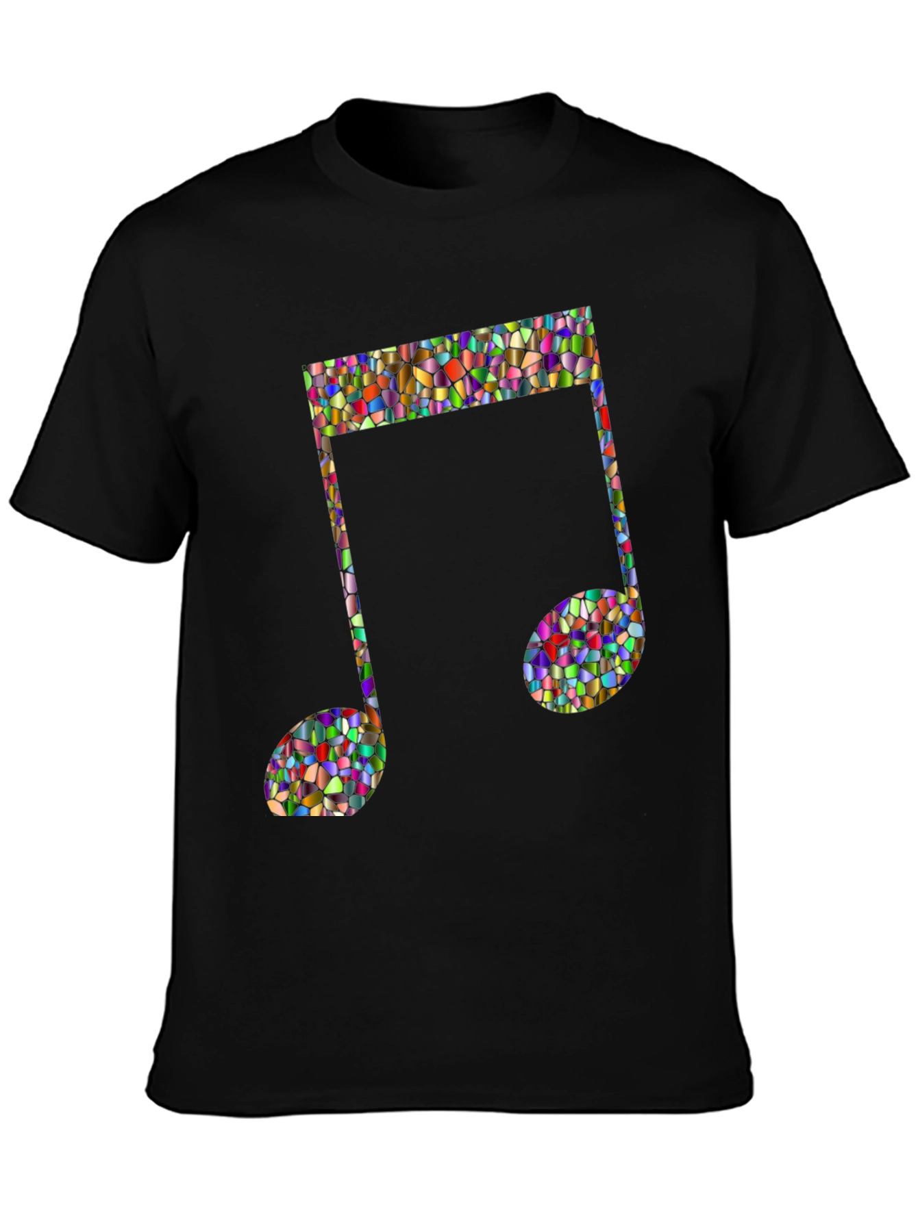 Mosaic Music Note Graphic Tee - Stylish Mens T-Shirt
