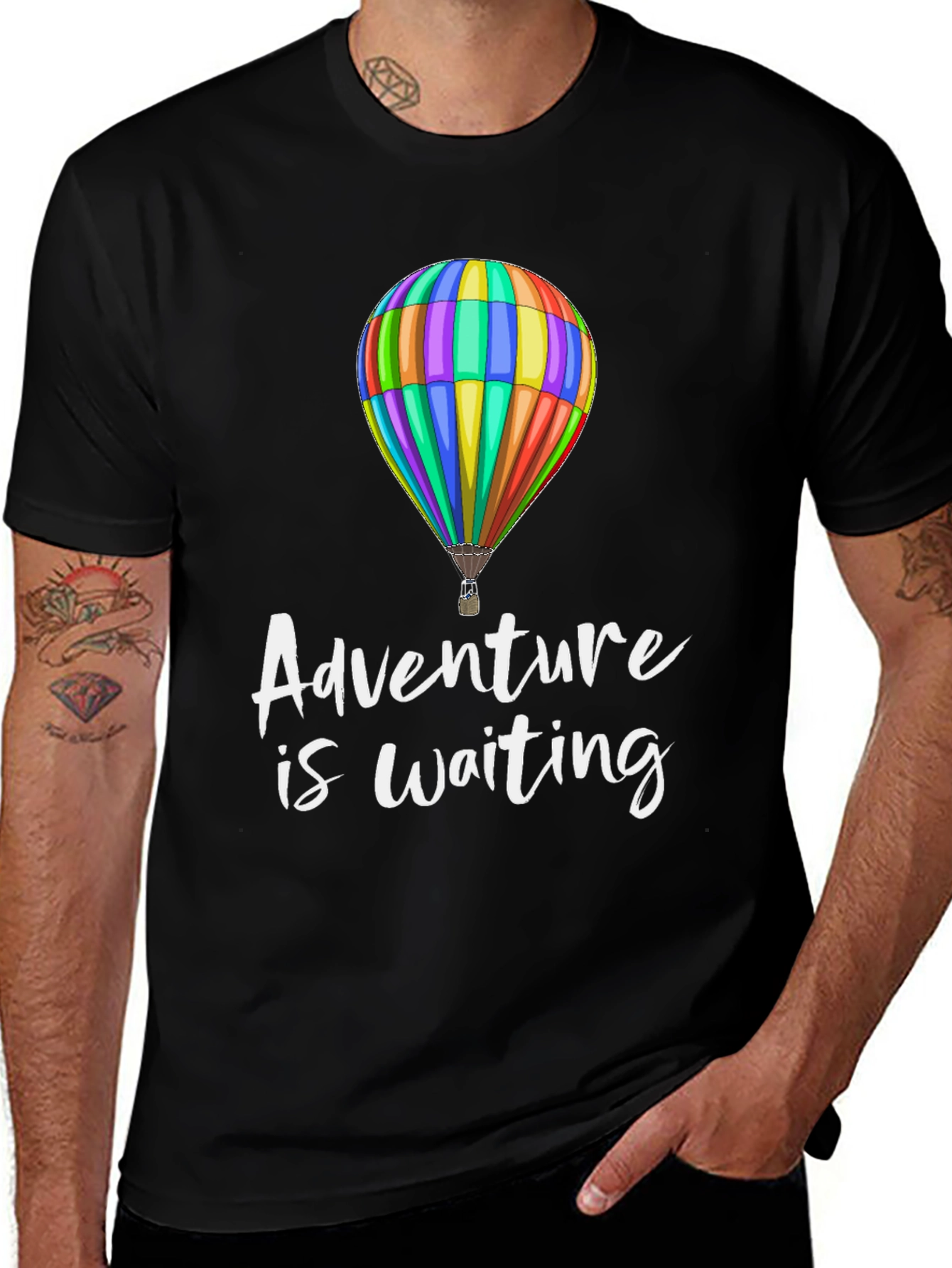 Adventure is Waiting Hot Air Balloon Graphic Tee