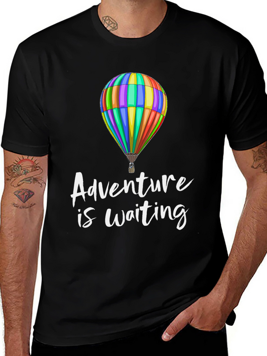 Adventure is Waiting Hot Air Balloon Graphic Tee