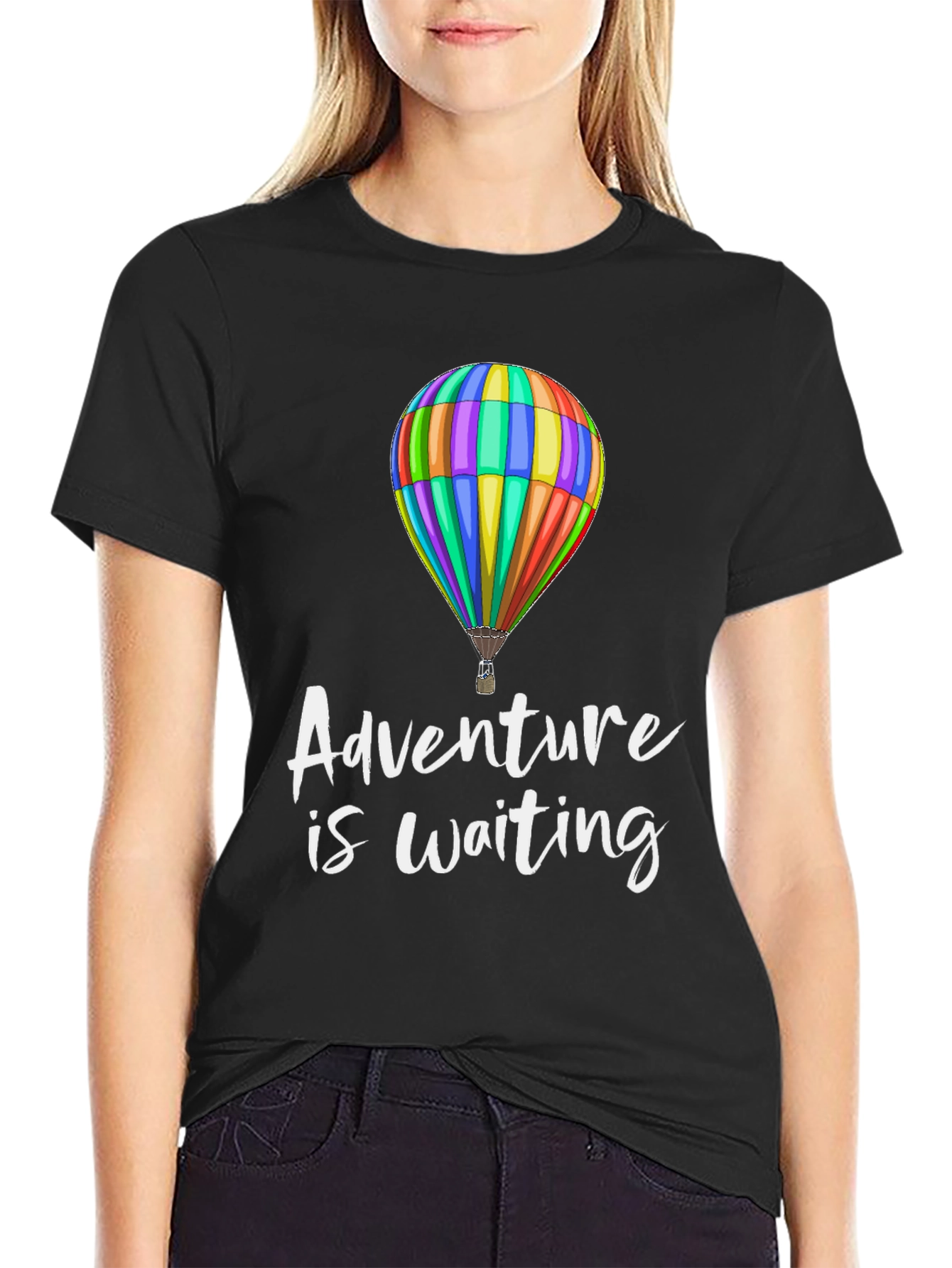 Adventure is Waiting Hot Air Balloon Graphic Tee