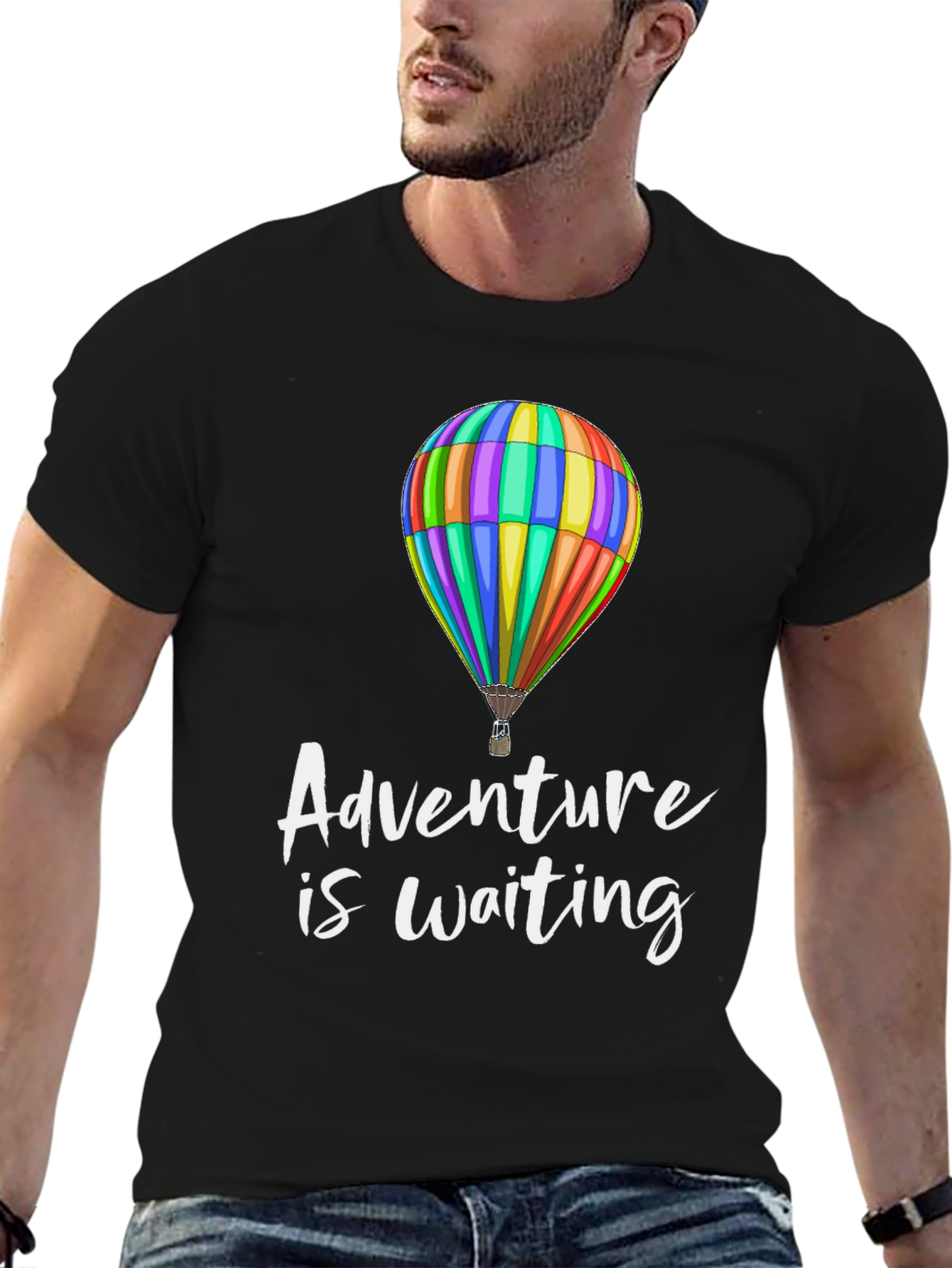 Adventure is Waiting Hot Air Balloon Graphic Tee