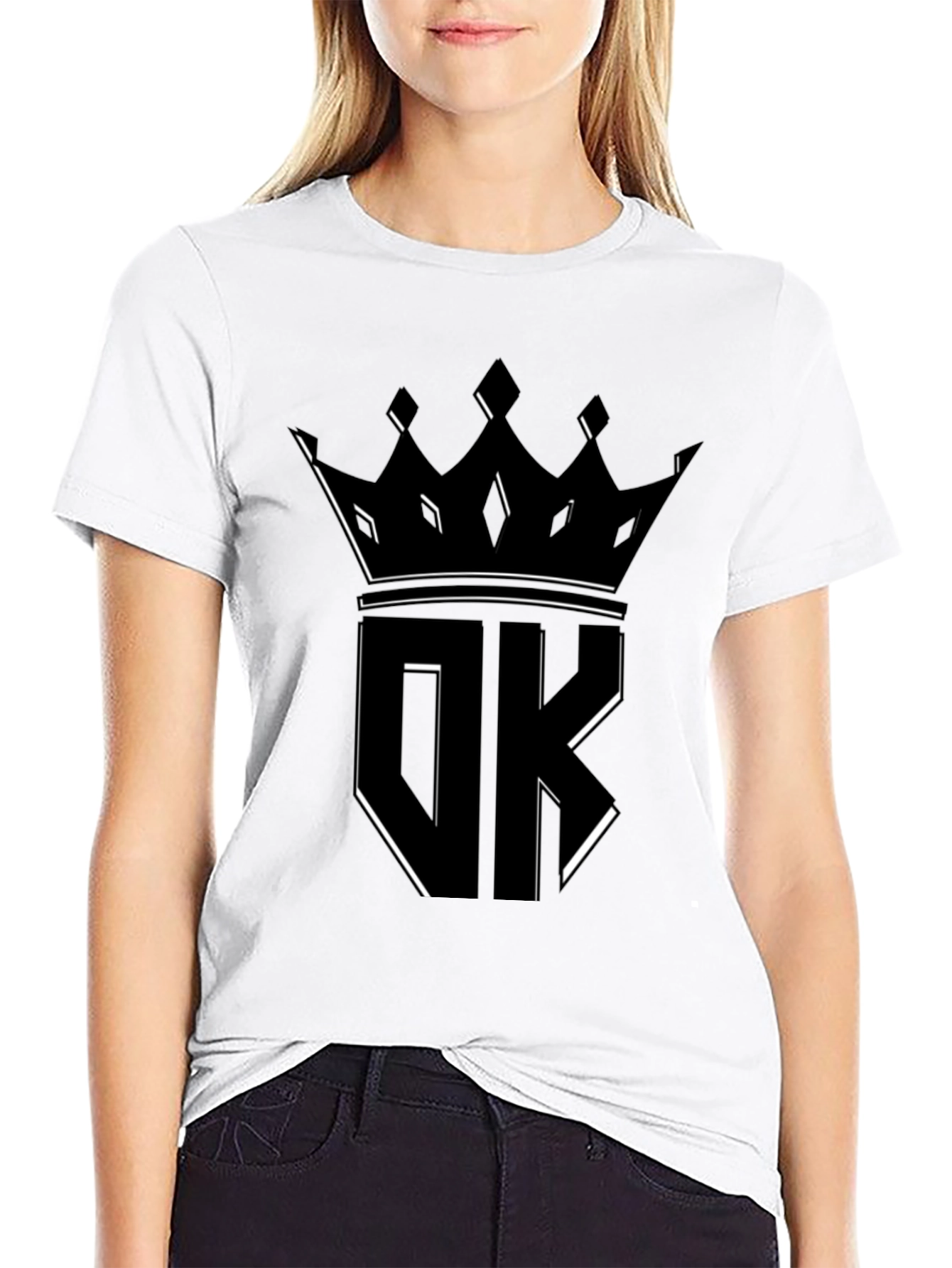 Crown OK Black Graphic Tee - Stylish Streetwear