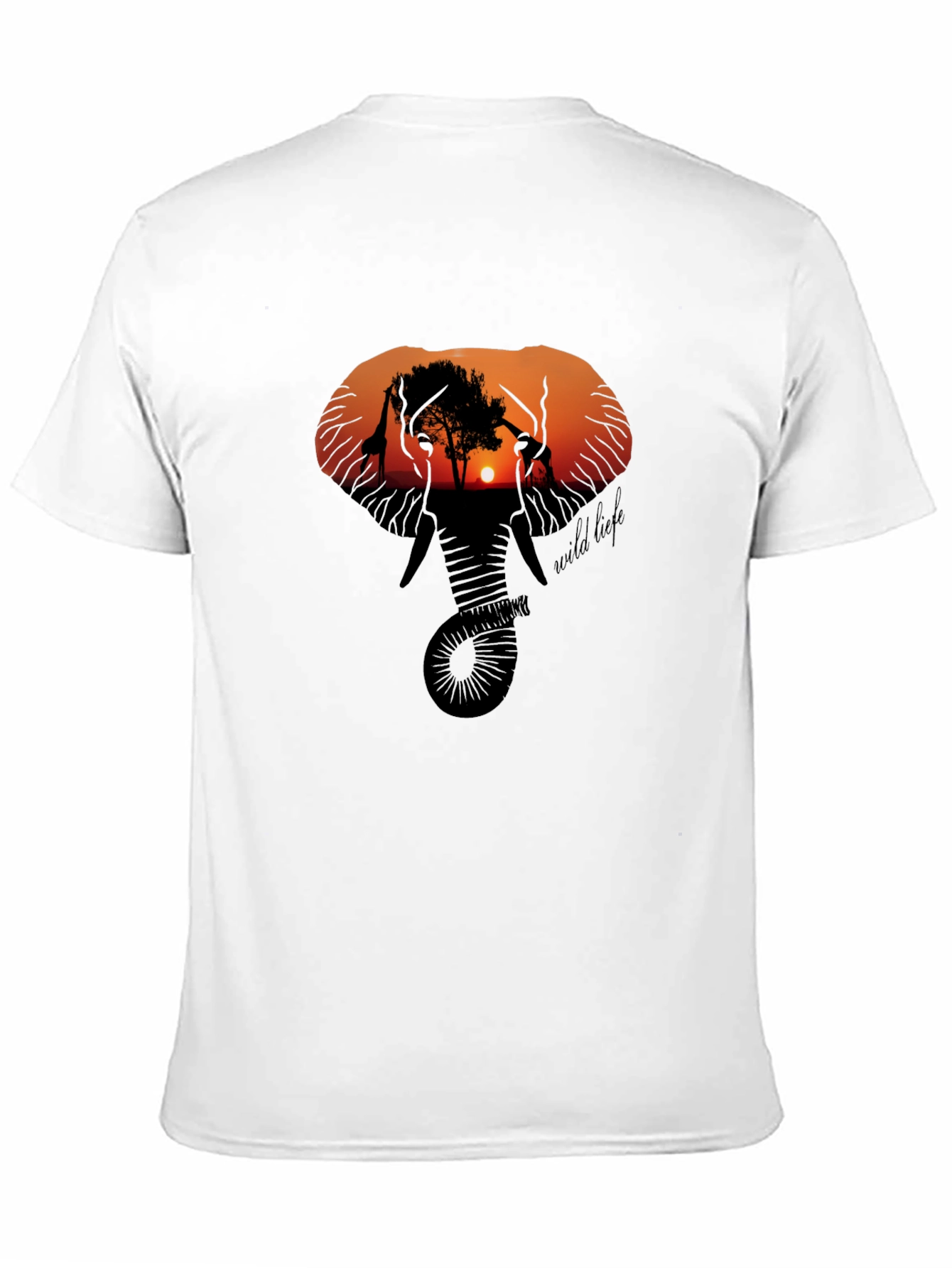 Wildlife Sunset Graphic Tee - Black Cotton T-Shirt