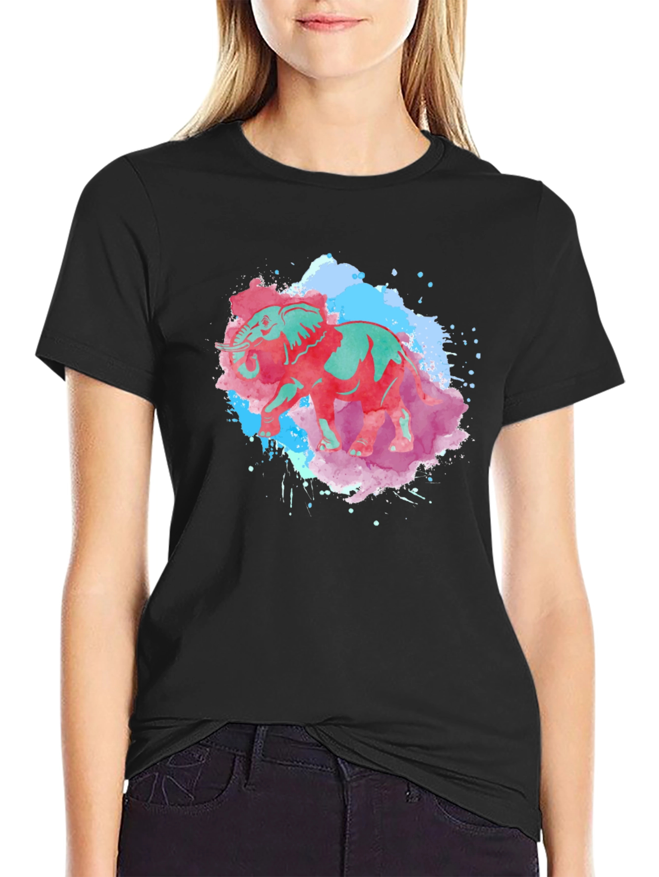 Watercolor Elephant Graphic Tee