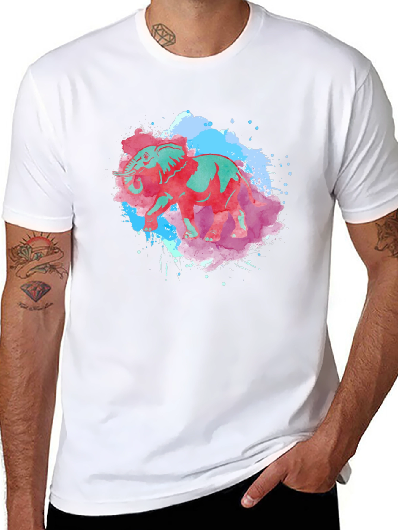 Watercolor Elephant Graphic Tee