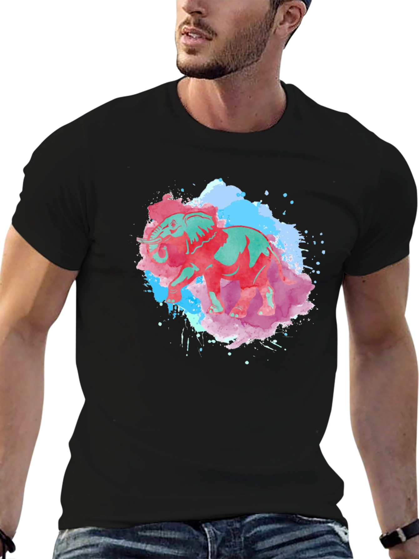 Watercolor Elephant Graphic Tee