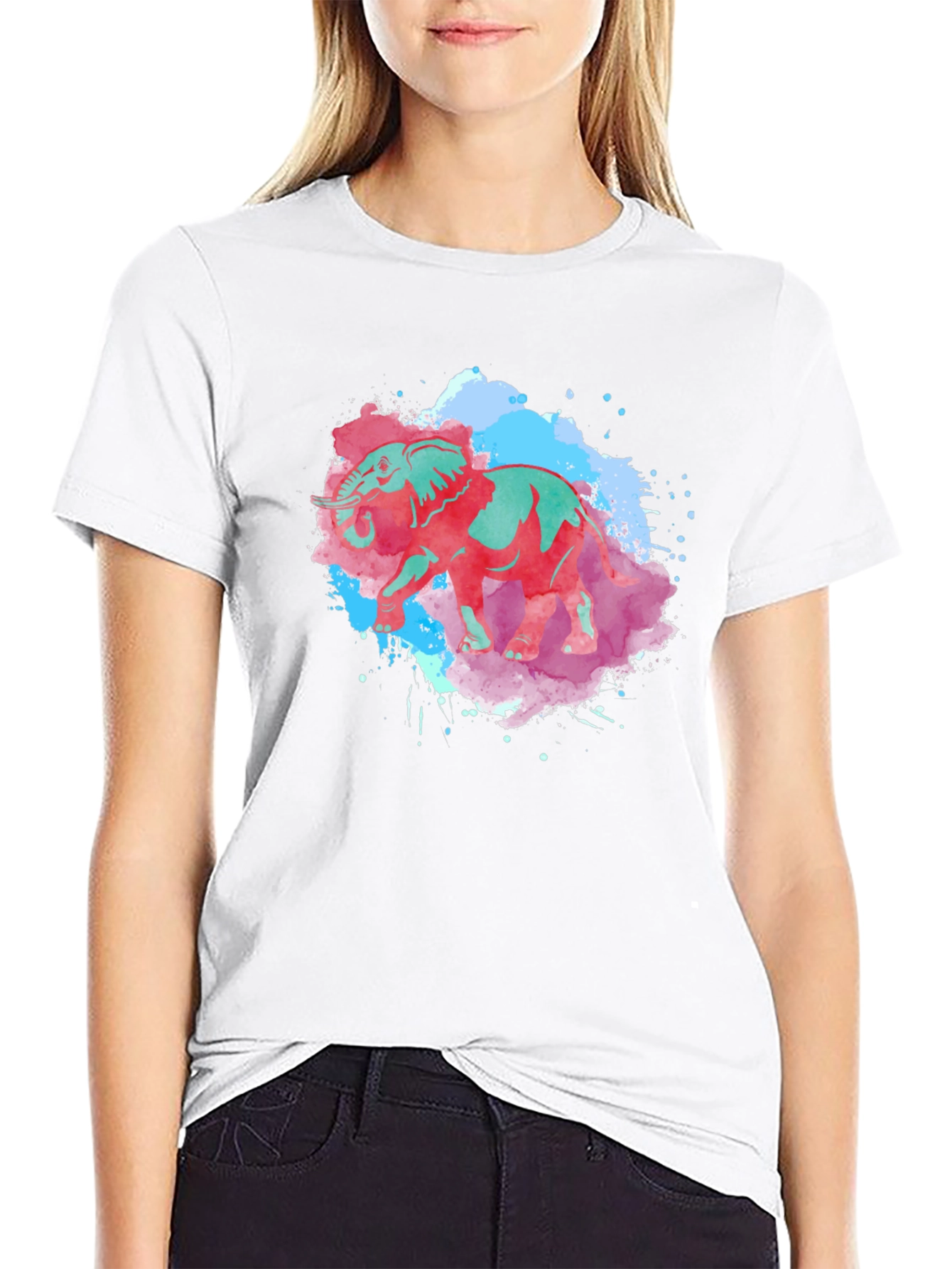 Watercolor Elephant Graphic Tee