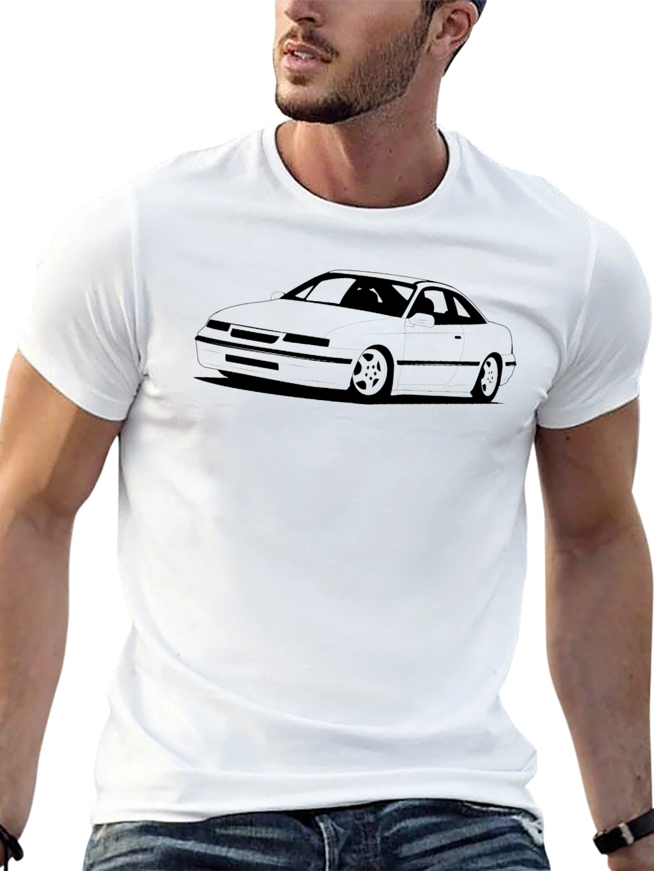 Car Silhouette Graphic Tee - Black