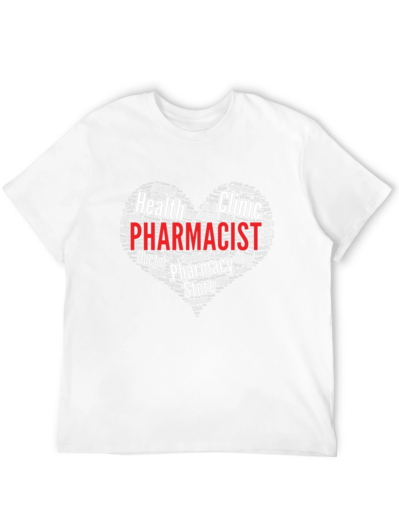 Pharmacist Heart Word Art Graphic T-Shirt