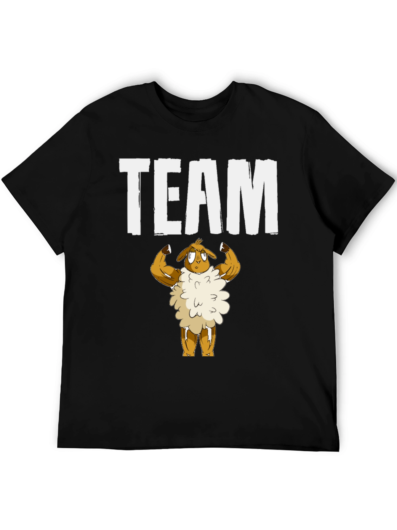 Team Sheep Muscle T-Shirt - Black Cotton Graphic Tee