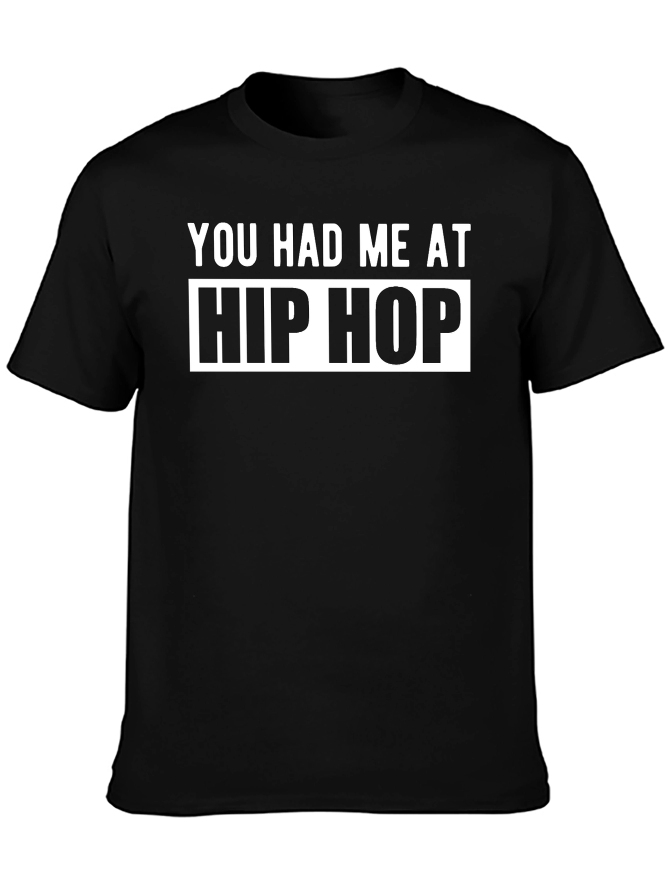 Hip Hop Slogan Black Graphic Tee