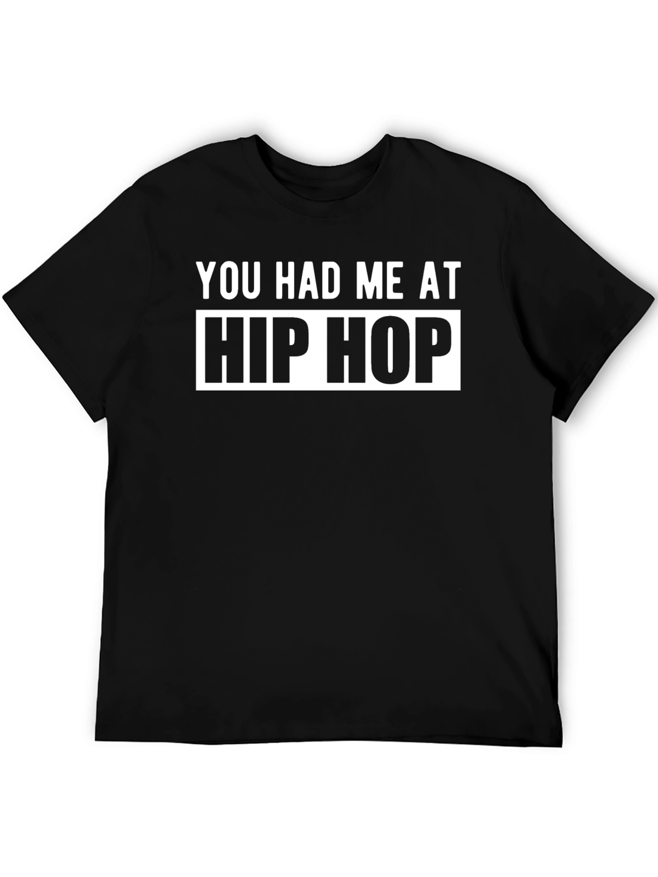 Hip Hop Slogan Black Graphic Tee