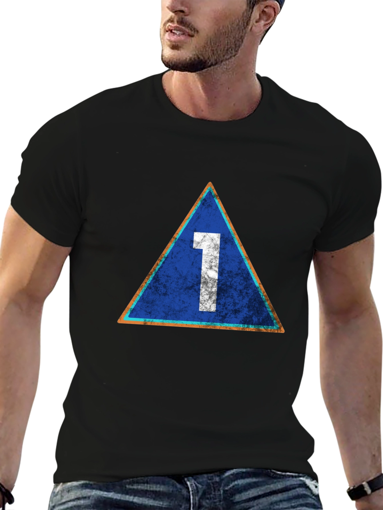 Retro Number 1 Graphic Tee - Casual Cotton T-Shirt
