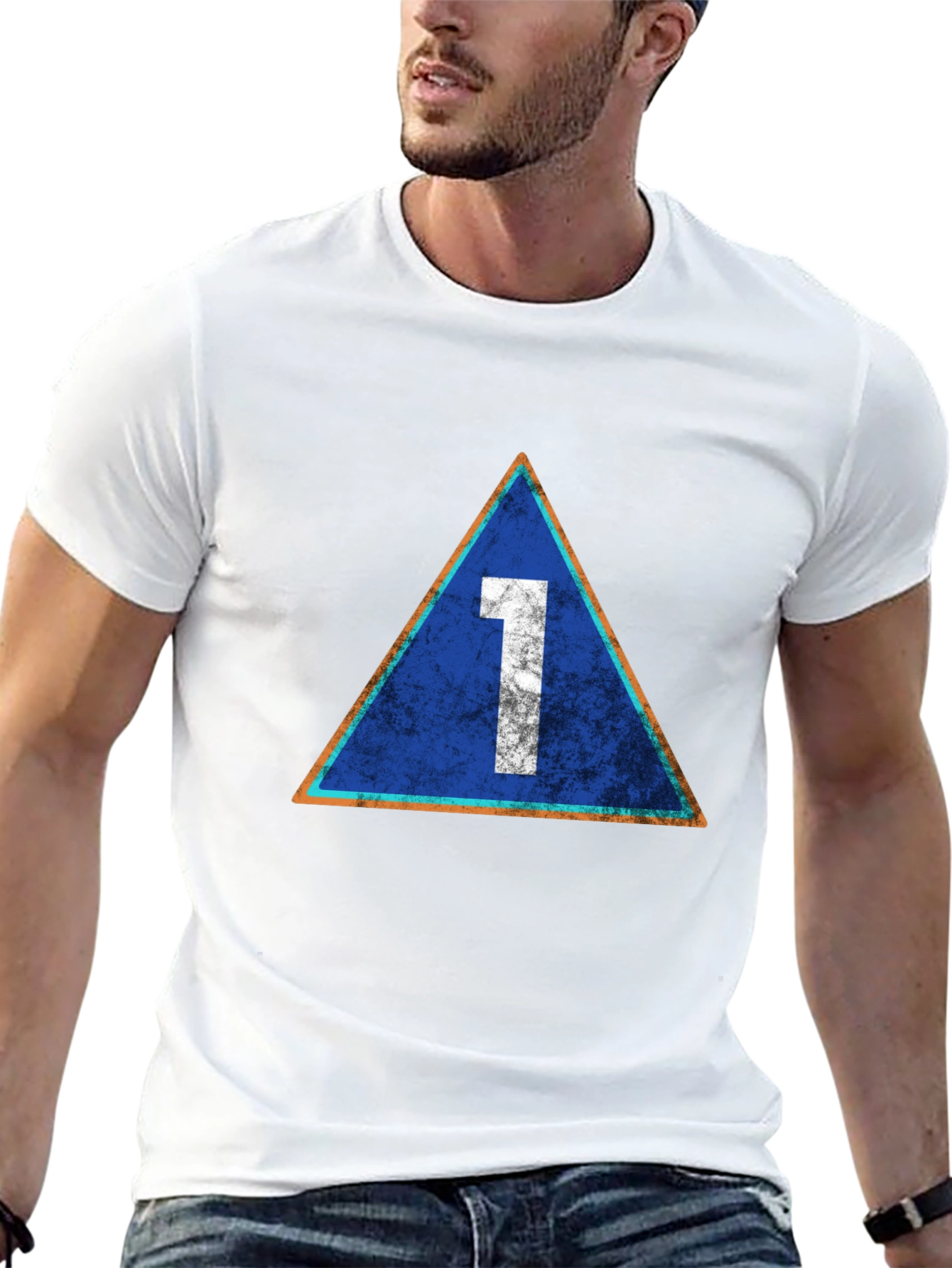 Retro Number 1 Graphic Tee - Casual Cotton T-Shirt