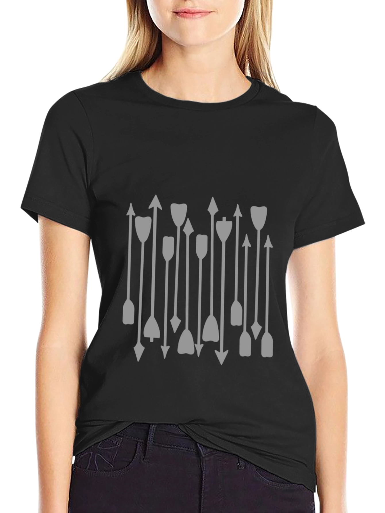 Arrow Graphic Print Black T-Shirt