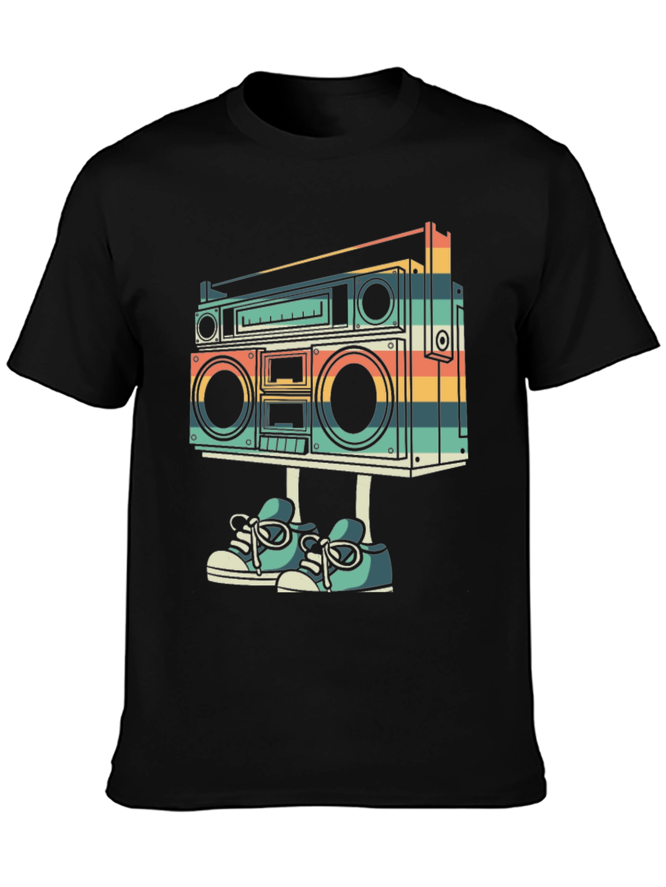 Retro Boombox with Shoes Graphic T-Shirt