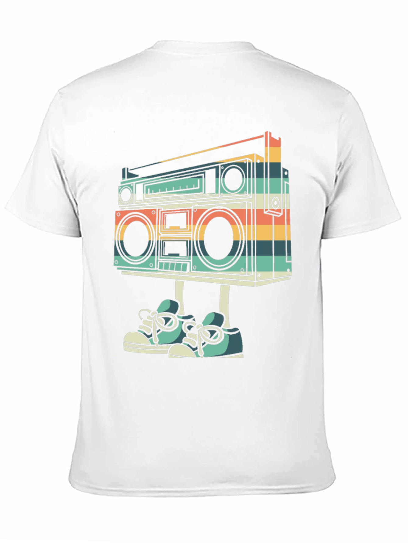 Retro Boombox with Shoes Graphic T-Shirt