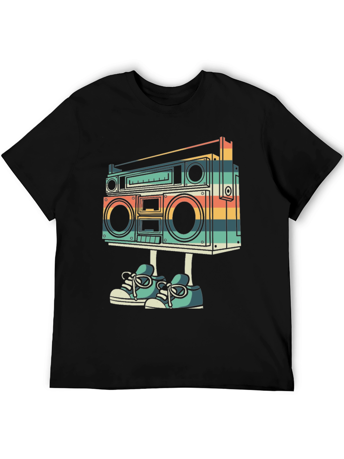 Retro Boombox with Shoes Graphic T-Shirt
