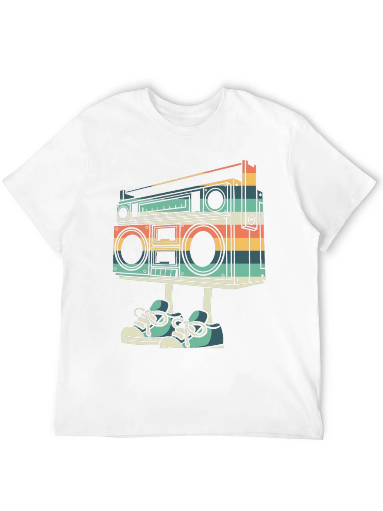 Retro Boombox with Shoes Graphic T-Shirt