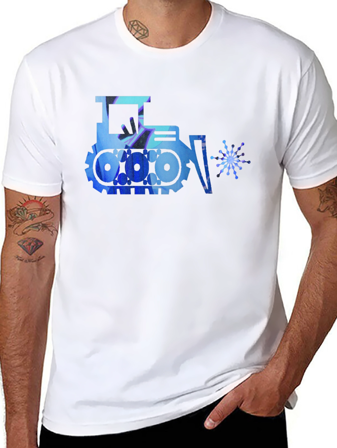 Bulldozer Graphic Tee - Black Cotton Blend