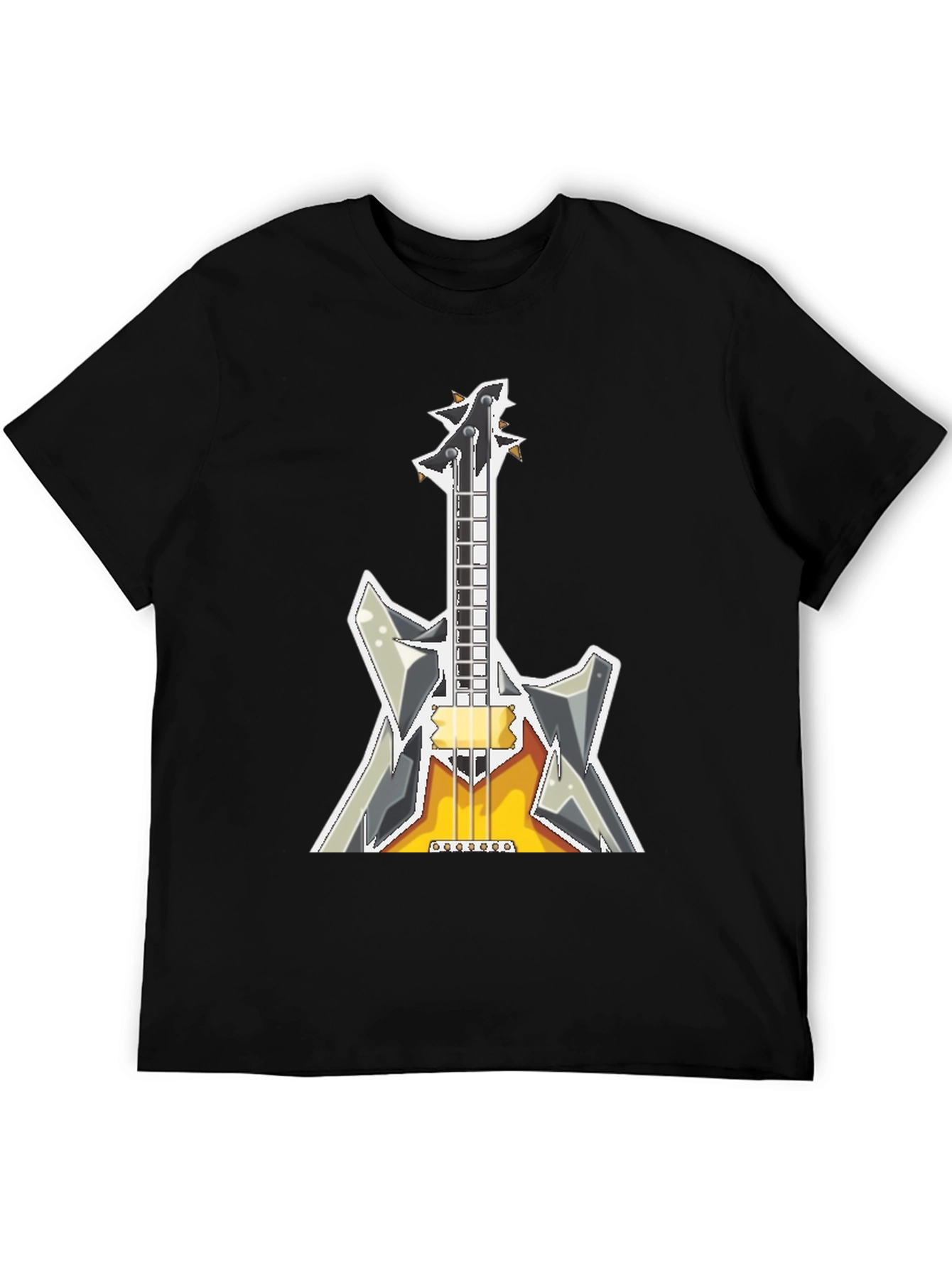 Electric Guitar Graphic T-Shirt - Black