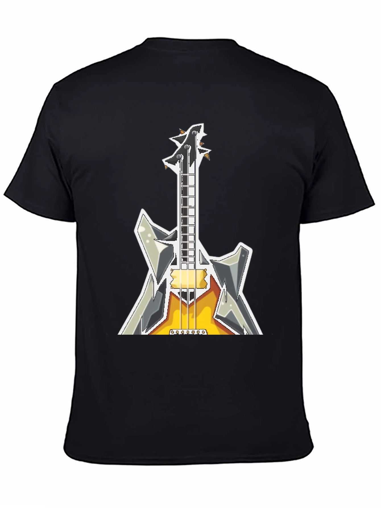 Electric Guitar Graphic T-Shirt - Black