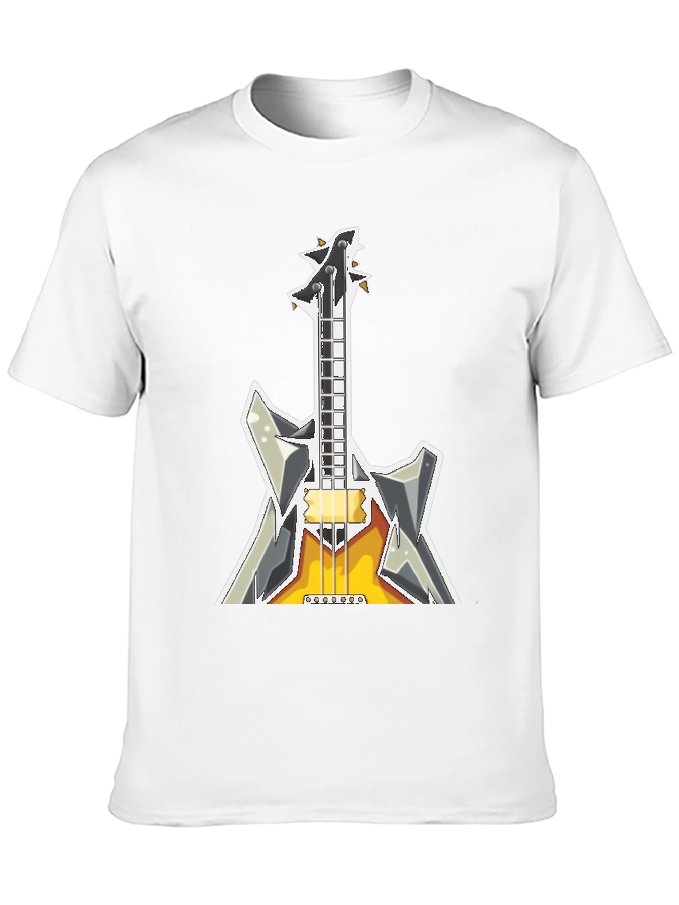Electric Guitar Graphic T-Shirt - Black
