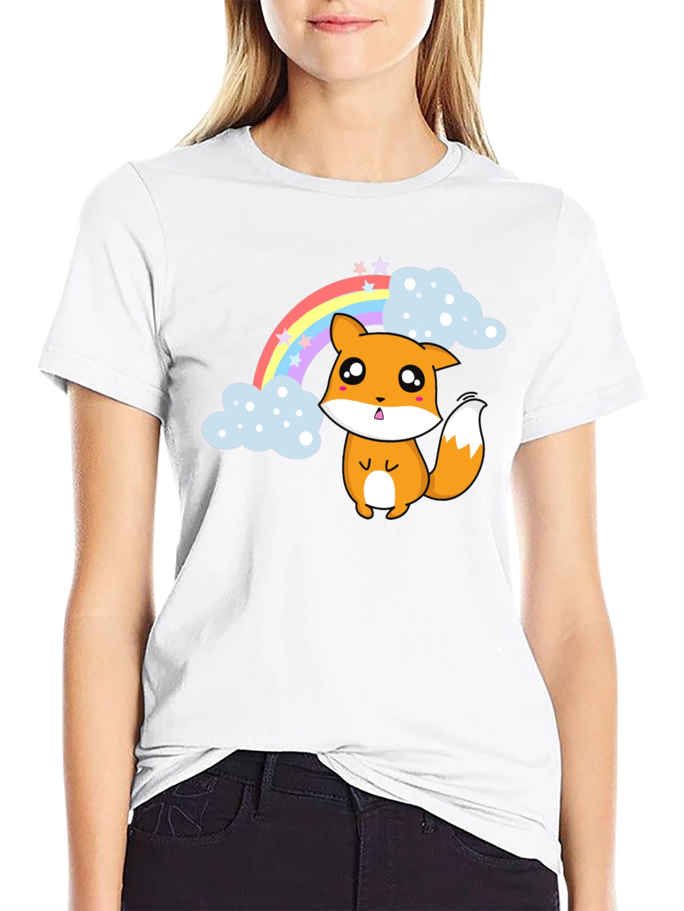 Kawaii Fox Rainbow T-Shirt - Cute & Comfy