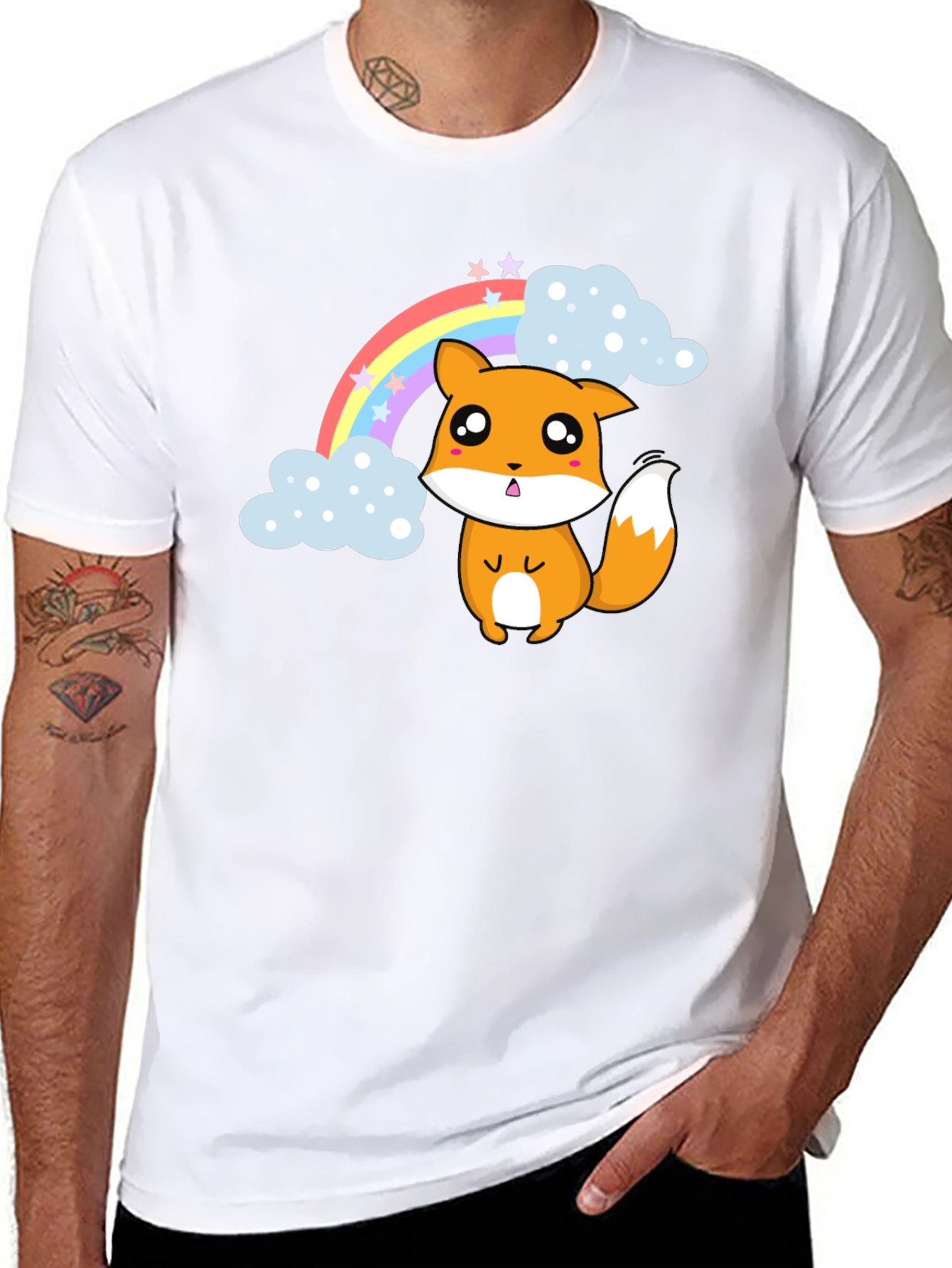 Kawaii Fox Rainbow T-Shirt - Cute & Comfy