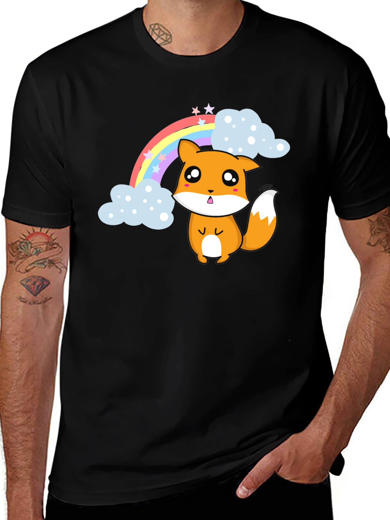 Kawaii Fox Rainbow T-Shirt - Cute & Comfy