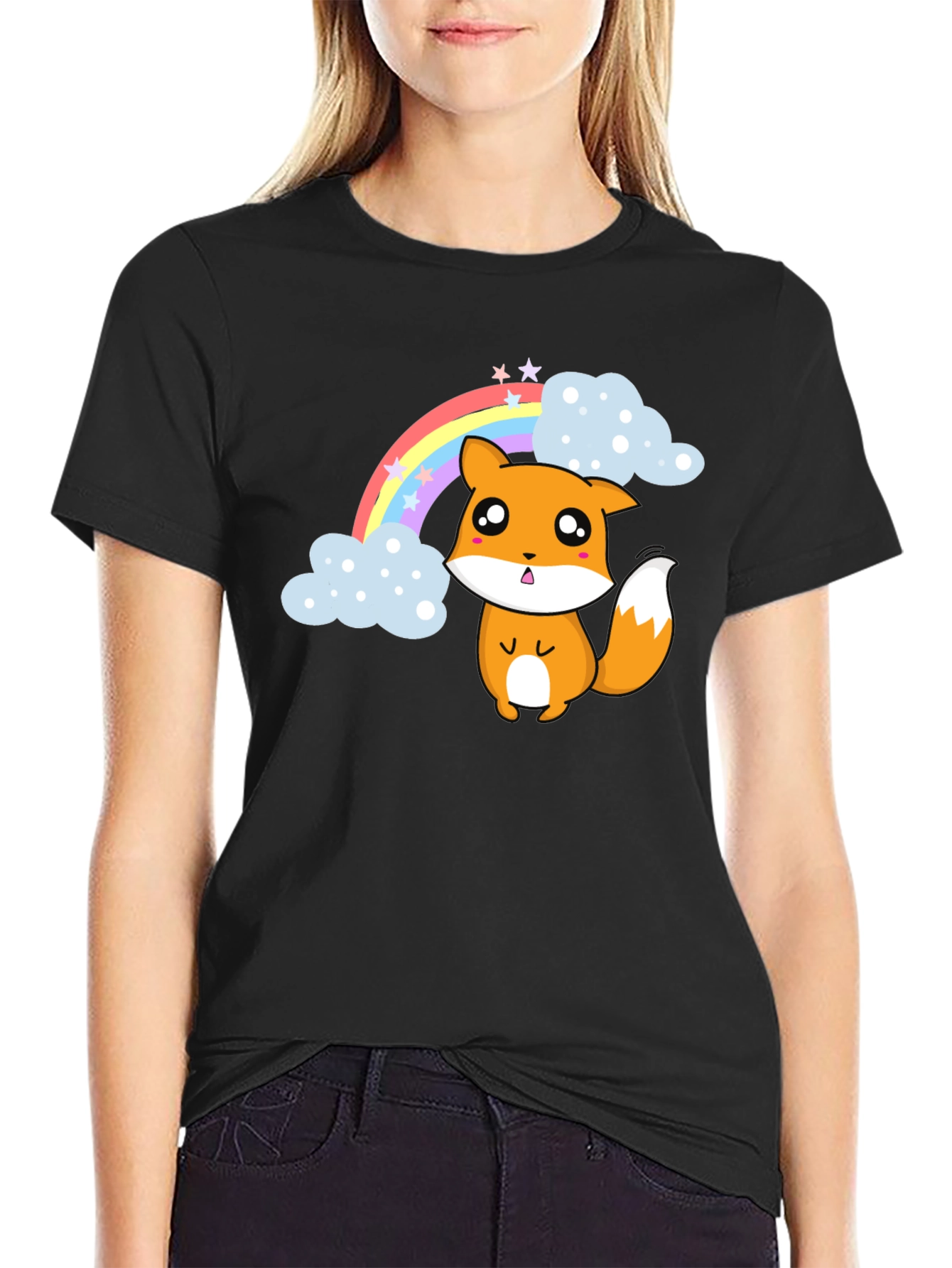 Kawaii Fox Rainbow T-Shirt - Cute & Comfy