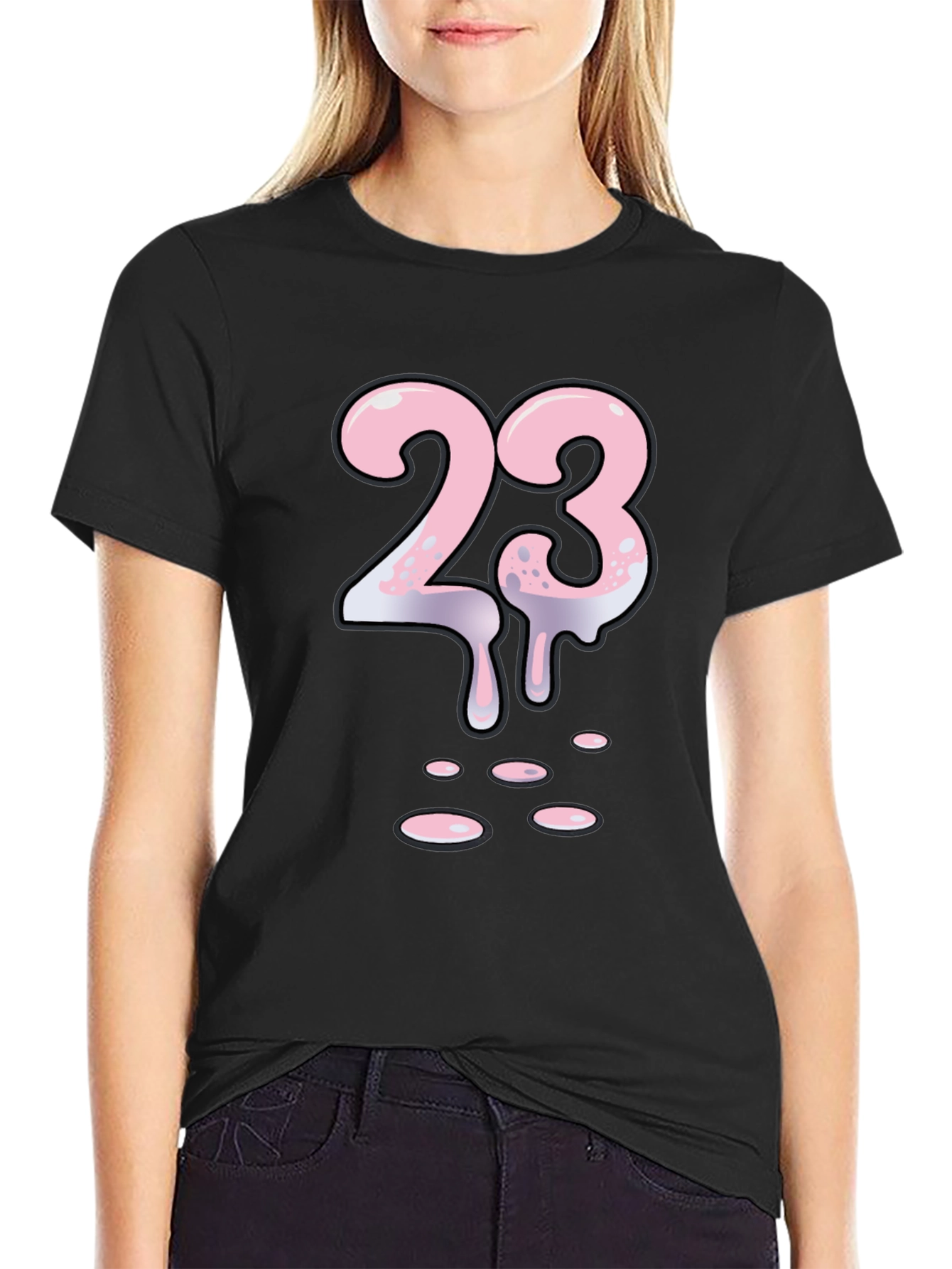 Mens Black T-Shirt with 23 Design
