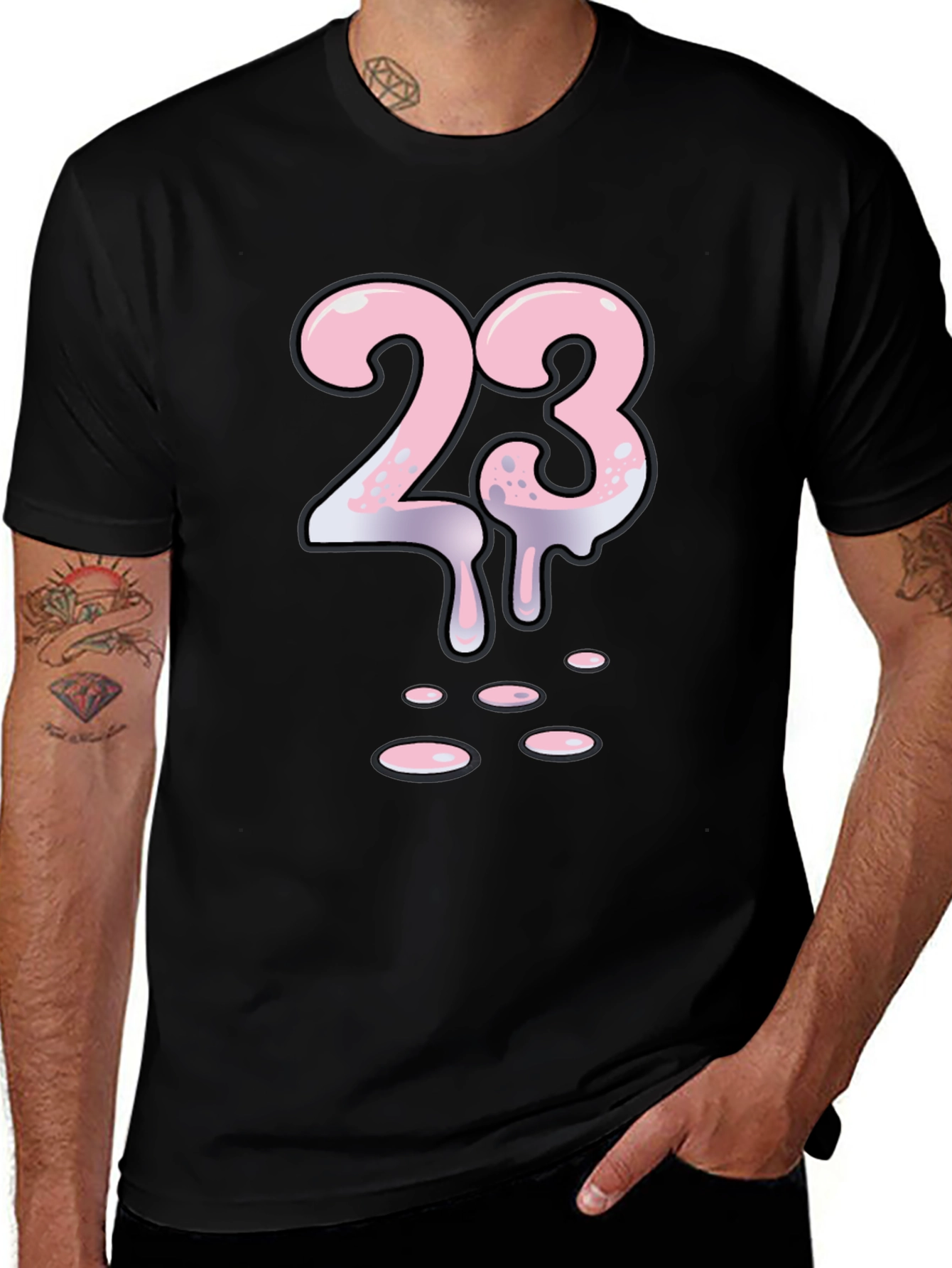 Mens Black T-Shirt with 23 Design